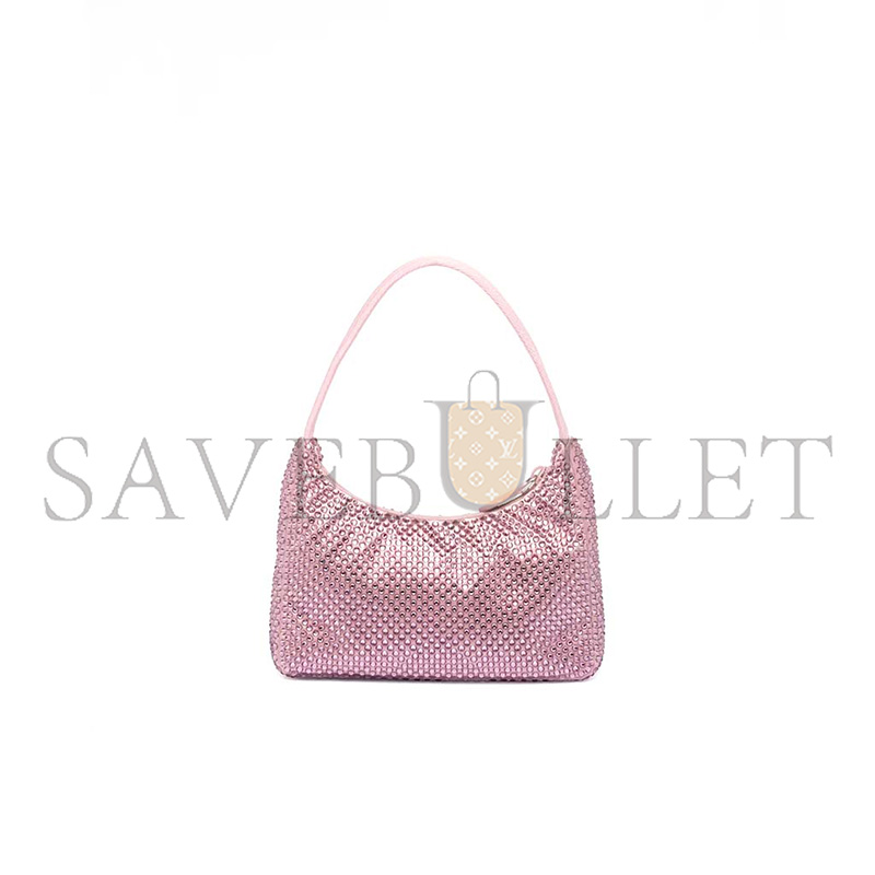 Pra*a re-edition satin mini-bag with crystals 1bc515 (22*17*6cm)
